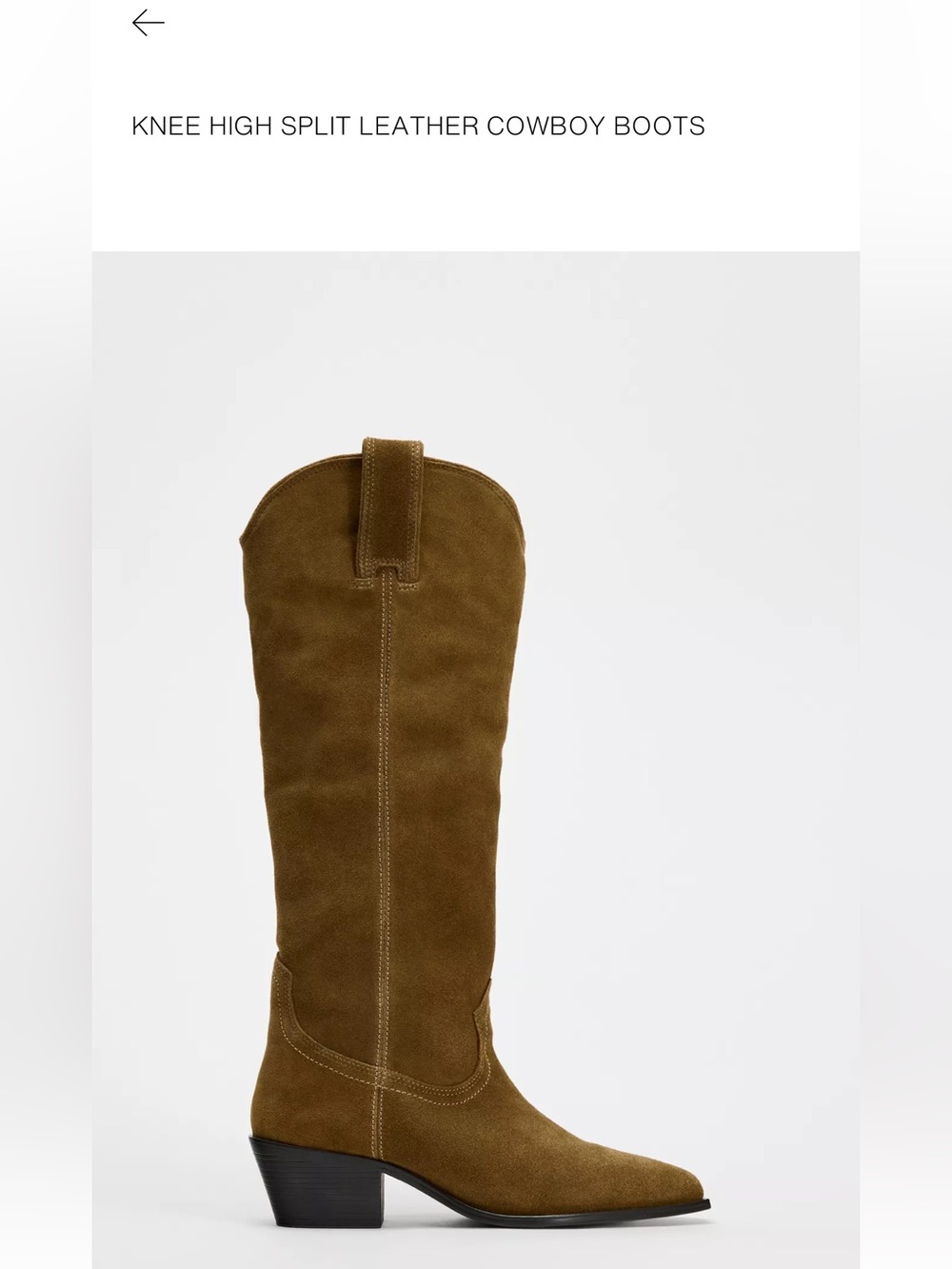 Zara Olive/Camel Suede leather Western Boots - Picture 2 of 8
